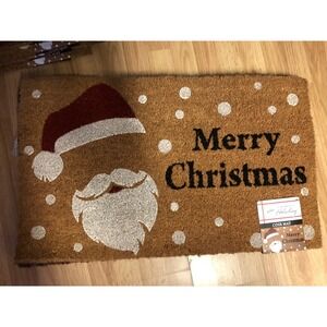 Santa Claus Merry Christmas Coir Door Mat 18x30 Holiday Welcome